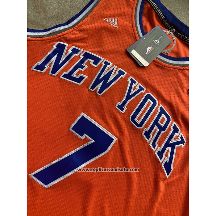 Camiseta New York Knicks Carmelo Anthony #7 Naranja
